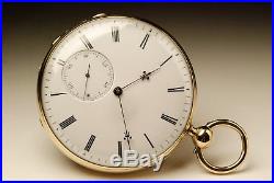 CHRONOMÈTRE échappement détente OR 18K Ancienne montre gousset 1850 pocket watch