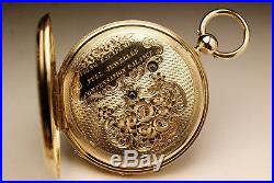 CHRONOMÈTRE échappement détente OR 18K Ancienne montre gousset 1850 pocket watch