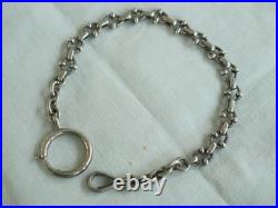Chaine Giletiere Montre Gousset Ancien Argent Massif Antique Silver Albert Chain