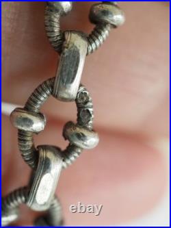 Chaine Giletiere Montre Gousset Ancien Argent Massif Antique Silver Albert Chain