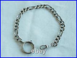 Chaine Montre Gousset Ancien Argent Massif Antique Silver Albert Chain
