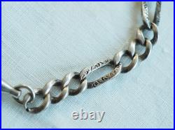 Chaine Montre Gousset Ancien Argent Massif Antique Silver Albert Chain