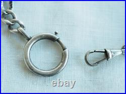 Chaine Montre Gousset Ancien Argent Massif Antique Silver Albert Chain