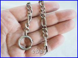 Chaine Montre Gousset Ancien Argent Massif Antique Silver Albert Chain