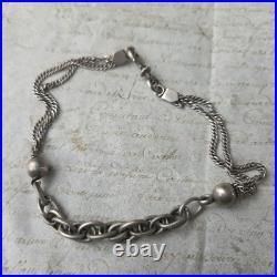 Chaine de Montre CHATELAINE Ancienne en Argent XIXè Belle Maille