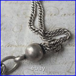 Chaine de Montre CHATELAINE Ancienne en Argent XIXè Belle Maille