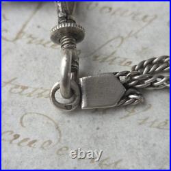 Chaine de Montre CHATELAINE Ancienne en Argent XIXè Belle Maille