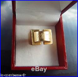 Chevaliere Ancienne Bague Tank Or 18 Carats Monogramme A. M