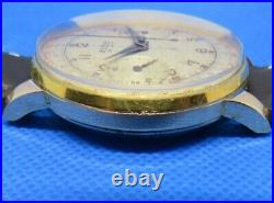 Chronographe ancien Berna de Luxe Valjoux 22 spiral Bréguet, oversize, révisé