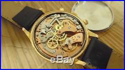 Chronographe suisse ancien mécanique ALIHOR pl OR date LANDERON 187 restauré
