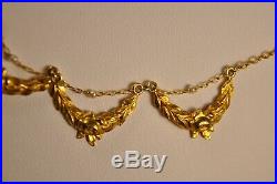 Collier Ancien Or Massif 18k Antique Art Nouveau Solid Gold Necklace