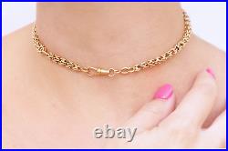 Collier chaine de montre en or rose 18k, bijou ancien, chaine ancienne