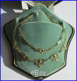 Collier draperie ancien filigranes Or massif 18 carats French gold 750