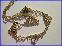 Collier draperie ancien filigranes Or massif 2 couleurs 18 carats gold 750