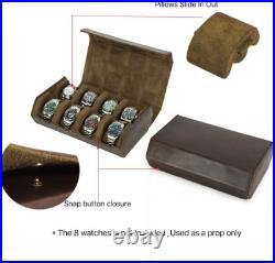 Crazy Horse Boîtier de Montre en Cuir pour Homme Grande Capacité Montre Boîte de Voyage Montres S