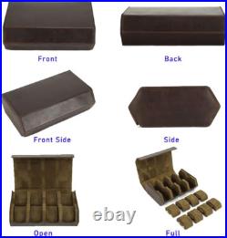 Crazy Horse Boîtier de Montre en Cuir pour Homme Grande Capacité Montre Boîte de Voyage Montres S