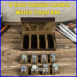 Crazy Horse Boîtier de Montre en Cuir pour Homme Grande Capacité Montre Boîte de Voyage Montres S
