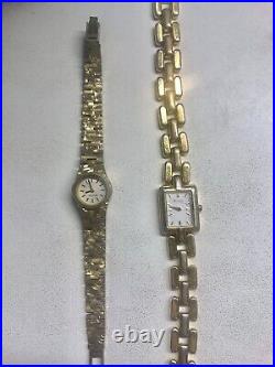 Deux montres femme vintage Bulova, ton or telles quelles