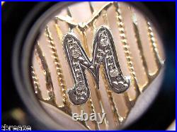 Diamants initiale M et #1 Maman Or 14K Vintage new old stock Pendentif