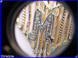 Diamants initiale M et #1 Maman Or 14K Vintage new old stock Pendentif