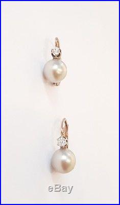Dormeuses Or 18 Carats + Perles / Gold Earring Pearl / Boucles Anciennes