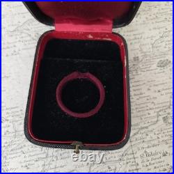 ECRIN Ancien A Bijou Cuir XIXè Napoléon III Pendentif Montre Soie Velours Rouge