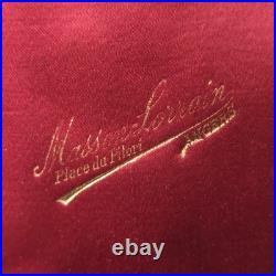 ECRIN Ancien A Bijou Cuir XIXè Napoléon III Pendentif Montre Soie Velours Rouge