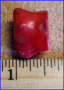 ÉNORME perle perlée ancienne ancienne vintage ancienne corail rouge naturel 7,1 g