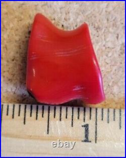 ÉNORME perle perlée ancienne ancienne vintage ancienne corail rouge naturel 9,2 g