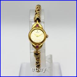 Élégante montre pour femme SEIKO ton or quartz bijoux analogiques style ancien