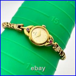 Élégante montre pour femme SEIKO ton or quartz bijoux analogiques style ancien