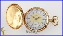 Elgin Ancien Mini Hunter 18K or Jaune Poche Montre Gr 208 Taille 0 7 Bijou