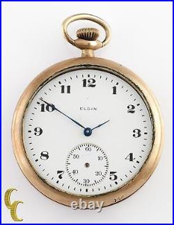 Elgin Ancien Ouvert Visage or Rempli Poche Montre Gr 303 Taille 12 7 Bijou