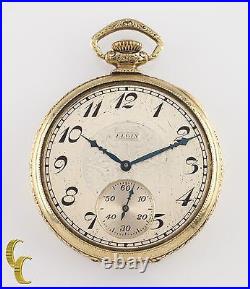 Elgin Ancien Ouvert Visage or Rempli Poche Montre Gr 345 Taille 12 17 Bijou