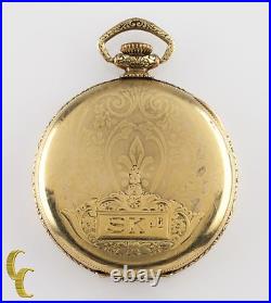 Elgin Ancien Ouvert Visage or Rempli Poche Montre Gr 345 Taille 12 17 Bijou