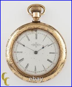 Elgin Ouvert Visage 14K Jaune Gf Ancien Poche Montre Gr 117 6S 17 Bijou 1897