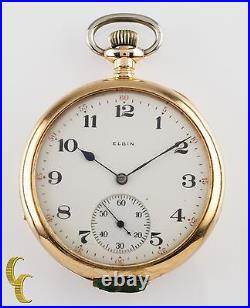 Elgin Ouvert Visage 14K or Jaune Ancien Poche Montre Gr 315 12S 15 Bijou