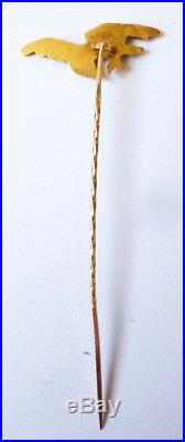 Épingle de cravate OR 18k + diamant ancien gold pin aigle royal eagle