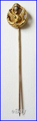 Épingle de cravate OR + perle chimere 18k ancien gold pin griffon chimère