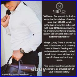 Étui de voyage pour montre en cuir simple, 1 rouleau de montre cuir de vache marron fauve