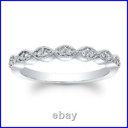 Femme 14 carats or blanc antique moulin grain diamant bracelet mariage 0,12 TCW
