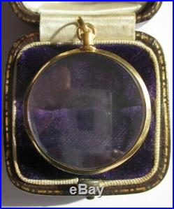 Grand médaillon pendentif porte photo ancien Or 18 carats French gold locker