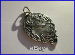 Grand pendentif ancien Alcyon Argent massif 8,7g French sterling silver charm