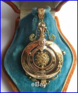 Grand pendentif broche ancien XIXè Or rose 18 carats French gold pendant 750