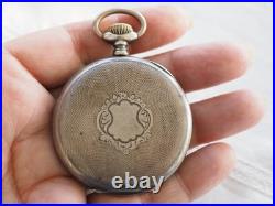 Grosse Montre De Gousset Ancienne Argent Massif Havila Pocket Watch Antique