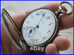 Grosse Montre De Gousset Ancienne Argent Massif Havila Pocket Watch Antique