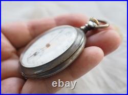 Grosse Montre De Gousset Ancienne Argent Massif Havila Pocket Watch Antique