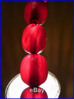 Important Collier Sautoir Ancien Art Deco Dark Red Cherry Faturan Bakelite