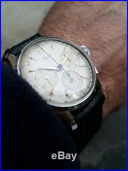 Jaeger Lecoultre Ancienne Montre Chronograph 1950 3 Compteurs Ug 285 Vintage