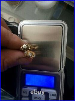 LOT DE 2 Bague Or 18 Carats Bijou Ancien Antique French 18K Gold Ring diamant